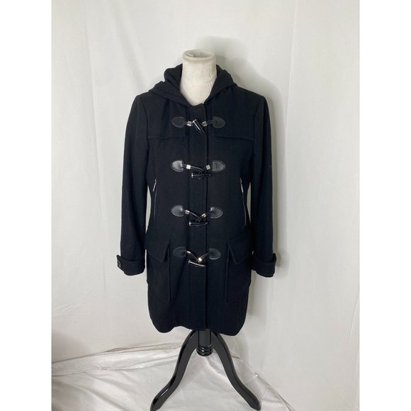 Women’s size 6 (S) Michael Kors Black wool blend full zip heavyweight coat - Picture 2 of 10